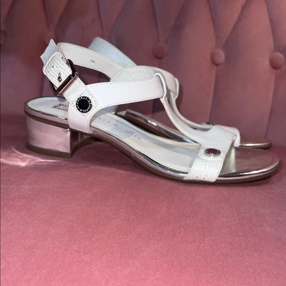 Anne Klein iFlex Silver and White Women's Sandals